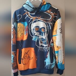 Members Only Jean Michel Basquiat Multicolor Graphic Hoodie. Sz S